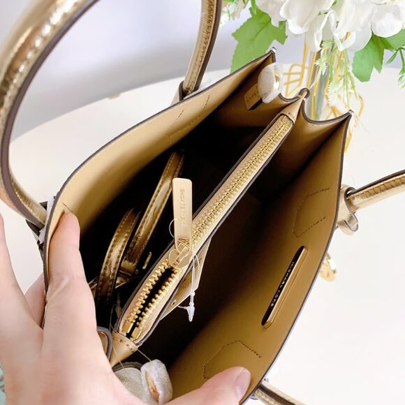 Michael Kors 35H3GM9M2B Mercer Medium Messenger Logo IN PL GLD MULTI - Picture 4 of 7